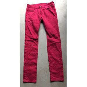 Arizona Girls Narrow Leg 1072‎ Skinny Pink Fushia Polka Dot Jeans Juniors Size 5